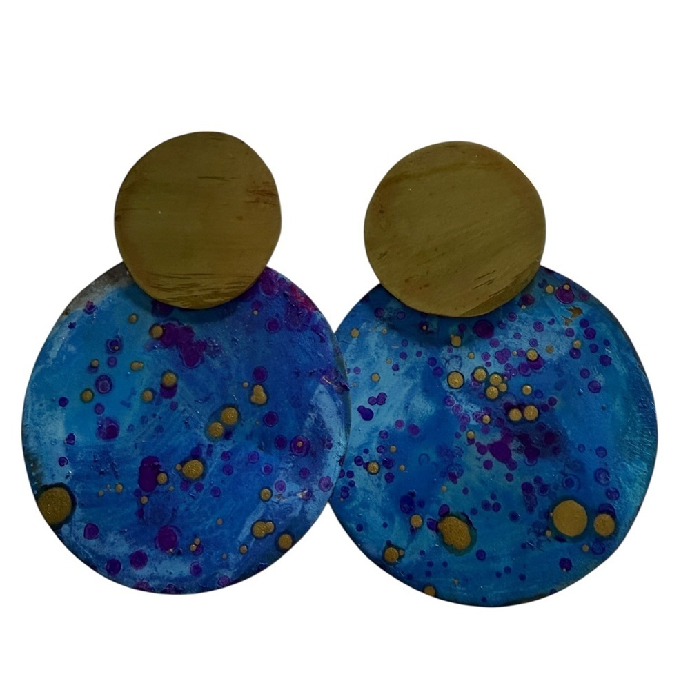 Sibilia "splatter painted" Disco designs Earrings - Picture 2 of 4